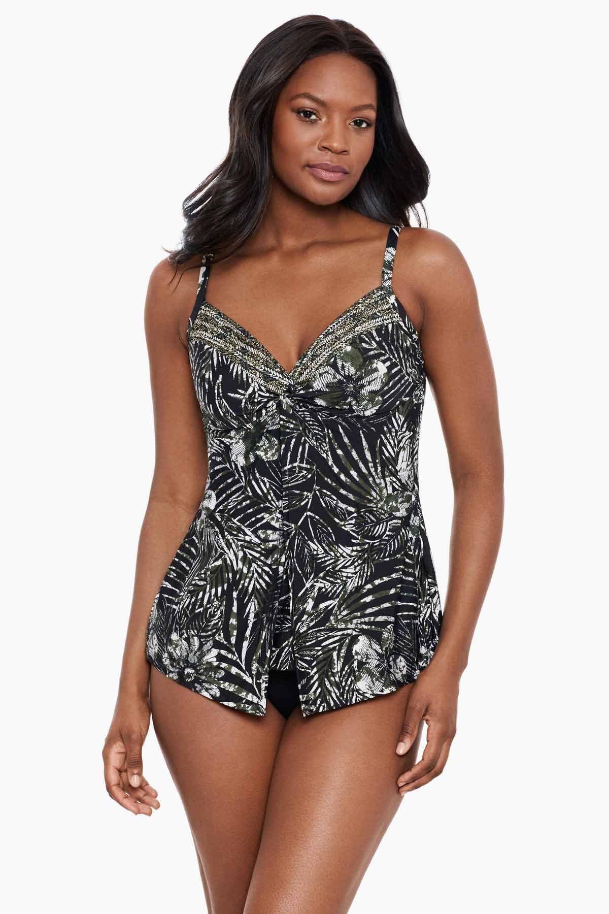 Miraclesuit Black/Multi Zahara Love Knot Tankini Top