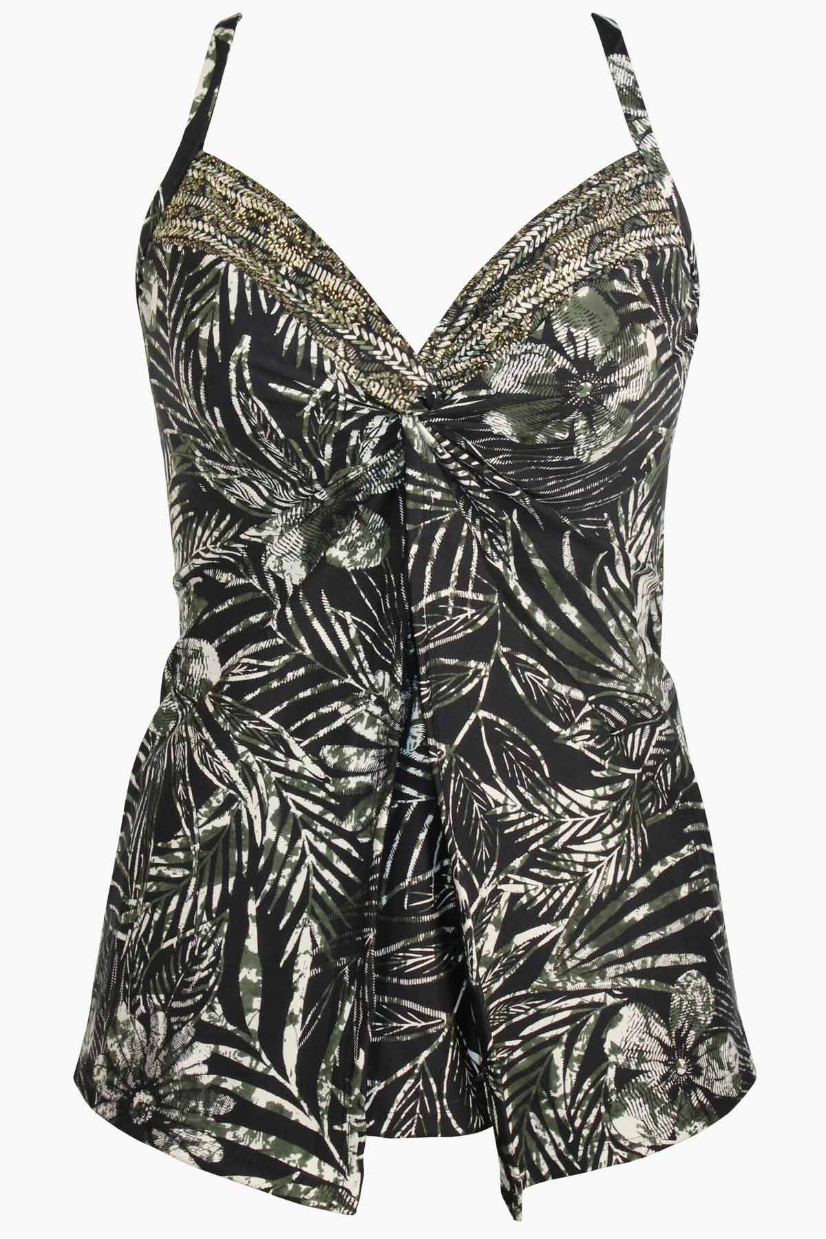 Miraclesuit Black/Multi Zahara Love Knot Tankini Top