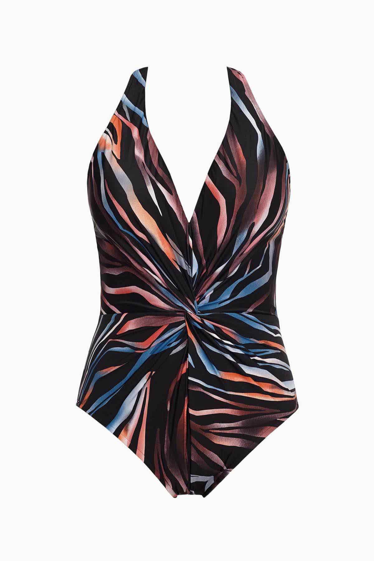 Miraclesuit Black/Multi Magicsuit Tigress Drew One Piece Swimsuit