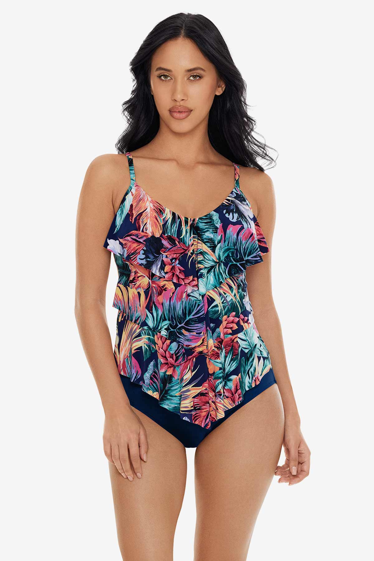 Miraclesuit Navy/Multi Rita Tankini Top in Belize