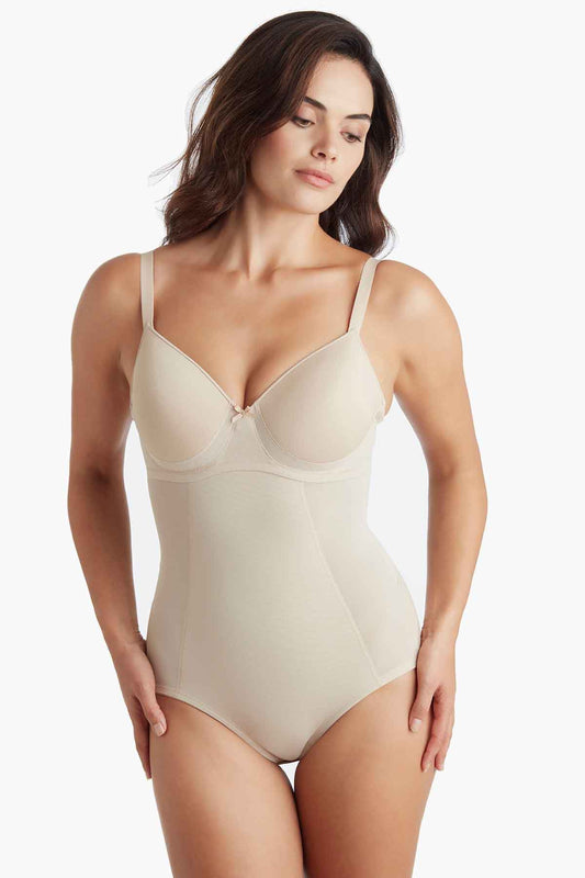 Miraclesuit Warm Beige/Nude TC Extra Firm Control Wonderful U Low Back BodyBriefer