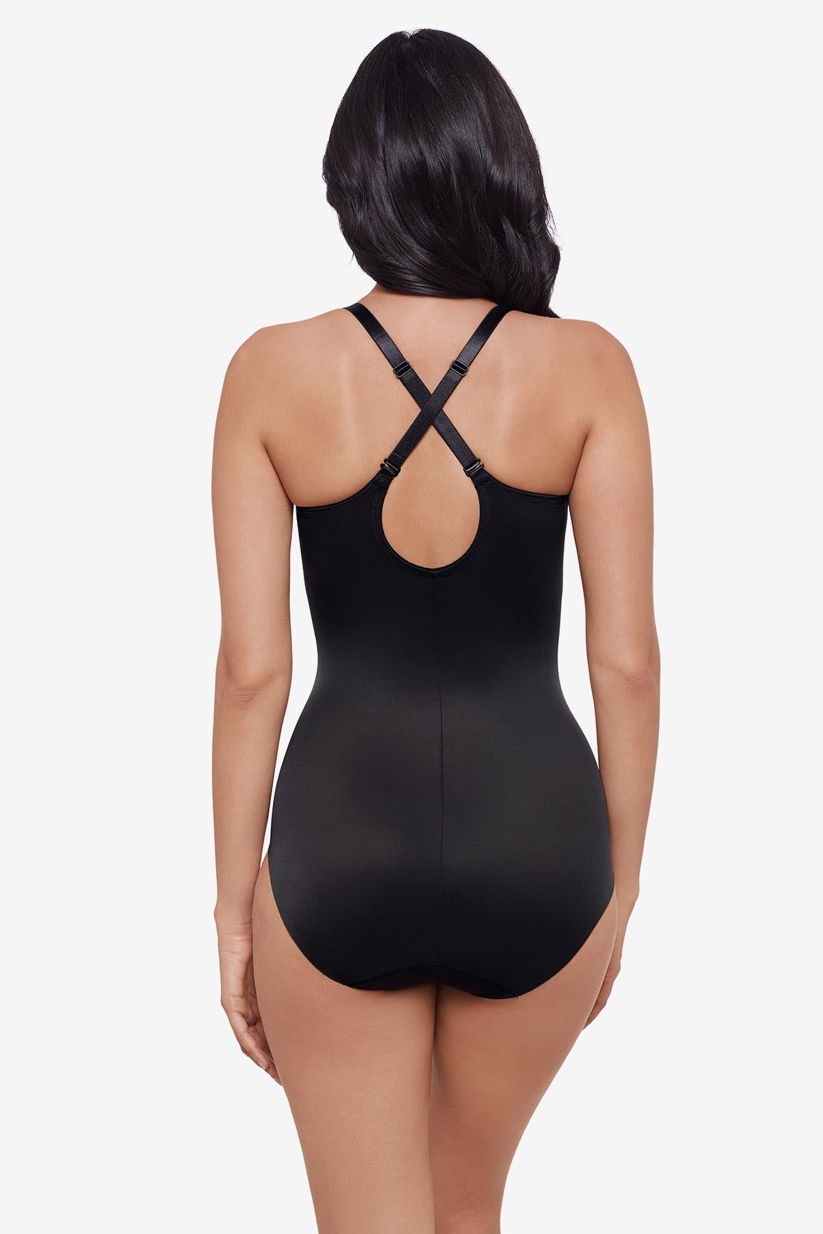 Miraclesuit Black Sexy Sheer Shaping Padded Cup Bodysuit in Black
