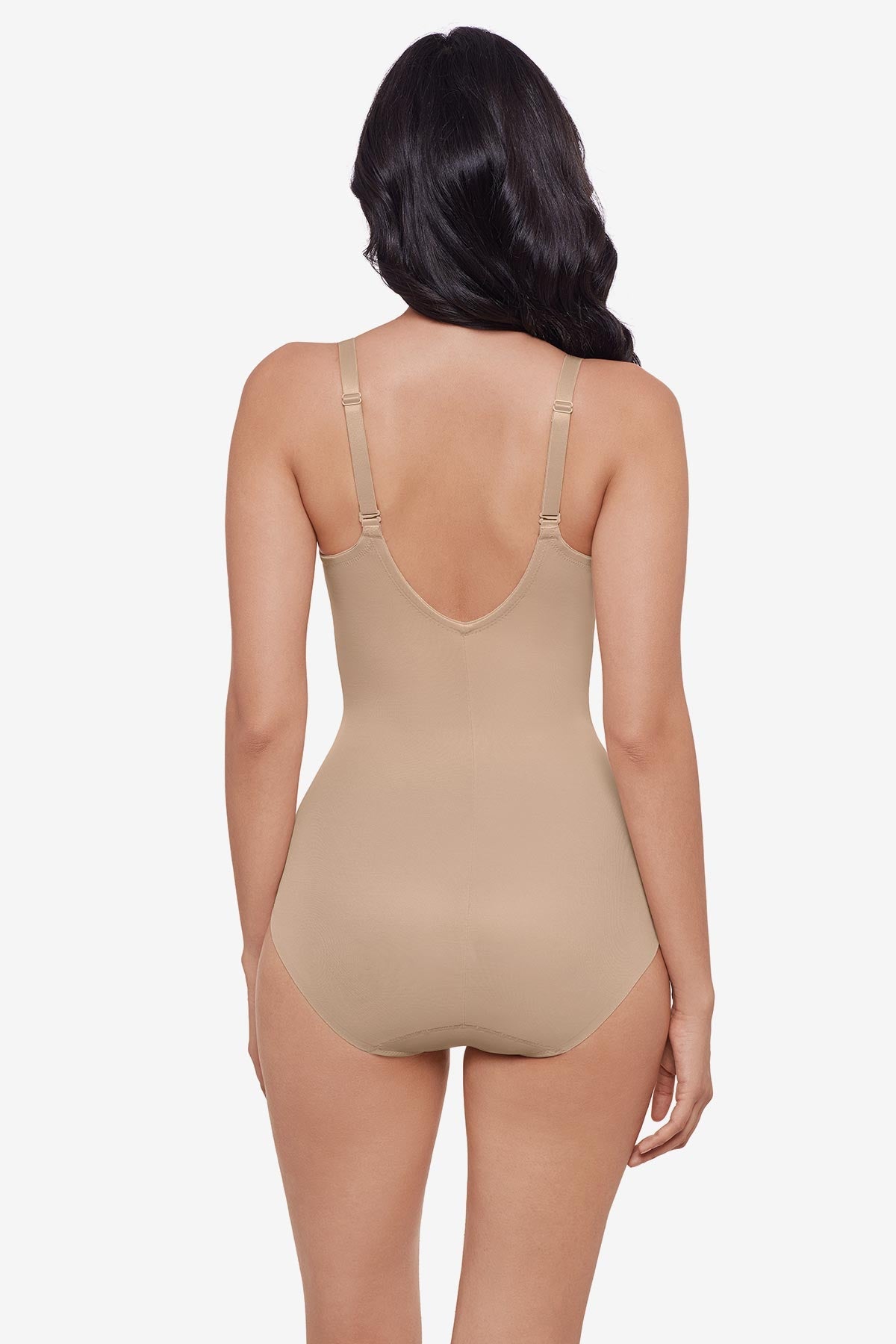 Miraclesuit Warm Beige Sexy Sheer Shaping Padded Cup Bodysuit in Warm Beige