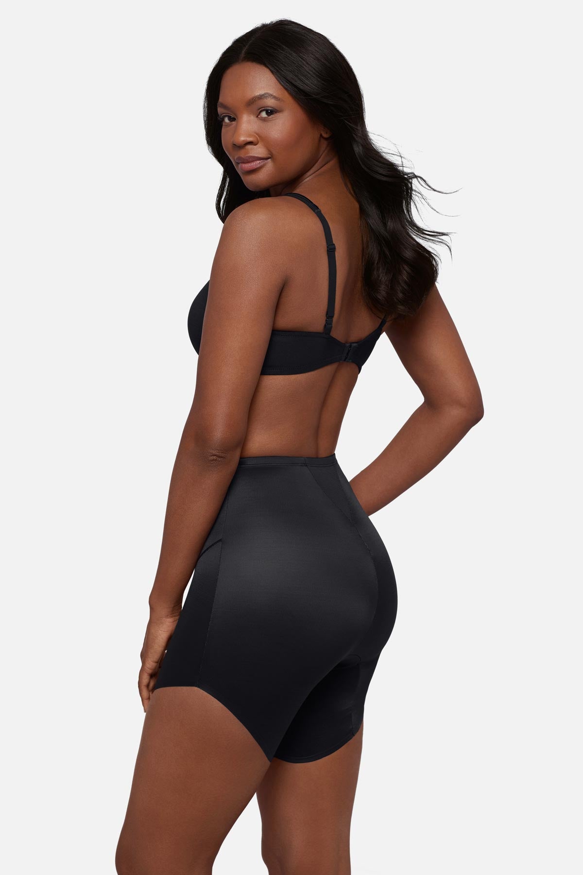 Miraclesuit Black Showstopped Slanted Hem Shaping Short
