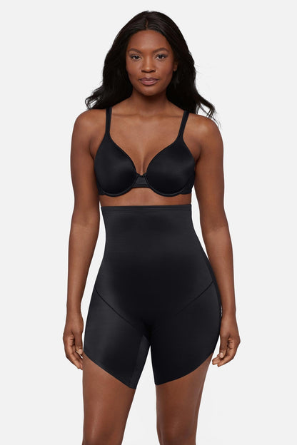 Miraclesuit Black Showstopped High Waist Slanted Hem Shaping Short