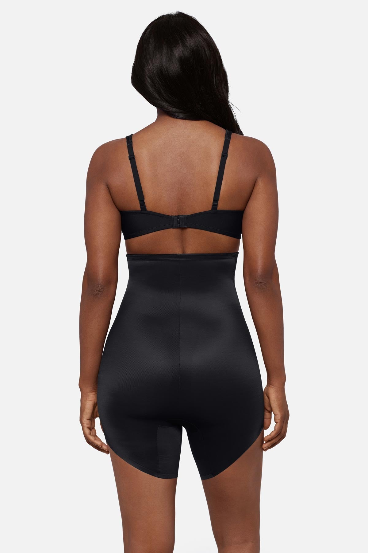 Miraclesuit Black Showstopped High Waist Slanted Hem Shaping Short