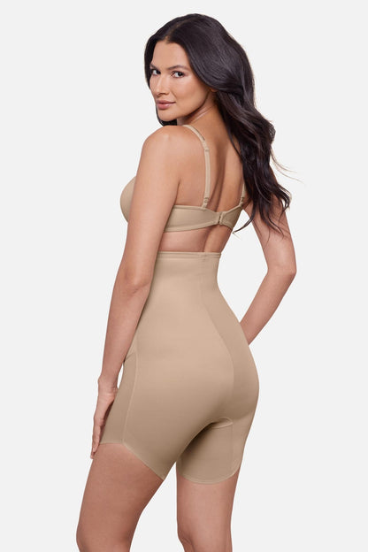 Miraclesuit Black Showstopped High Waist Slanted Hem Shaping Short