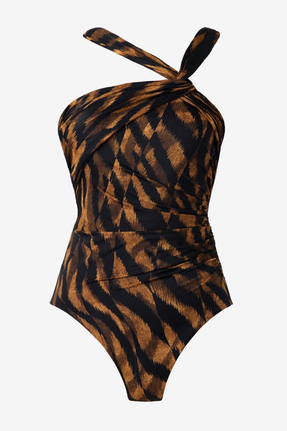 Miraclesuit Black/Brown Europa One Piece in Raya De Safari