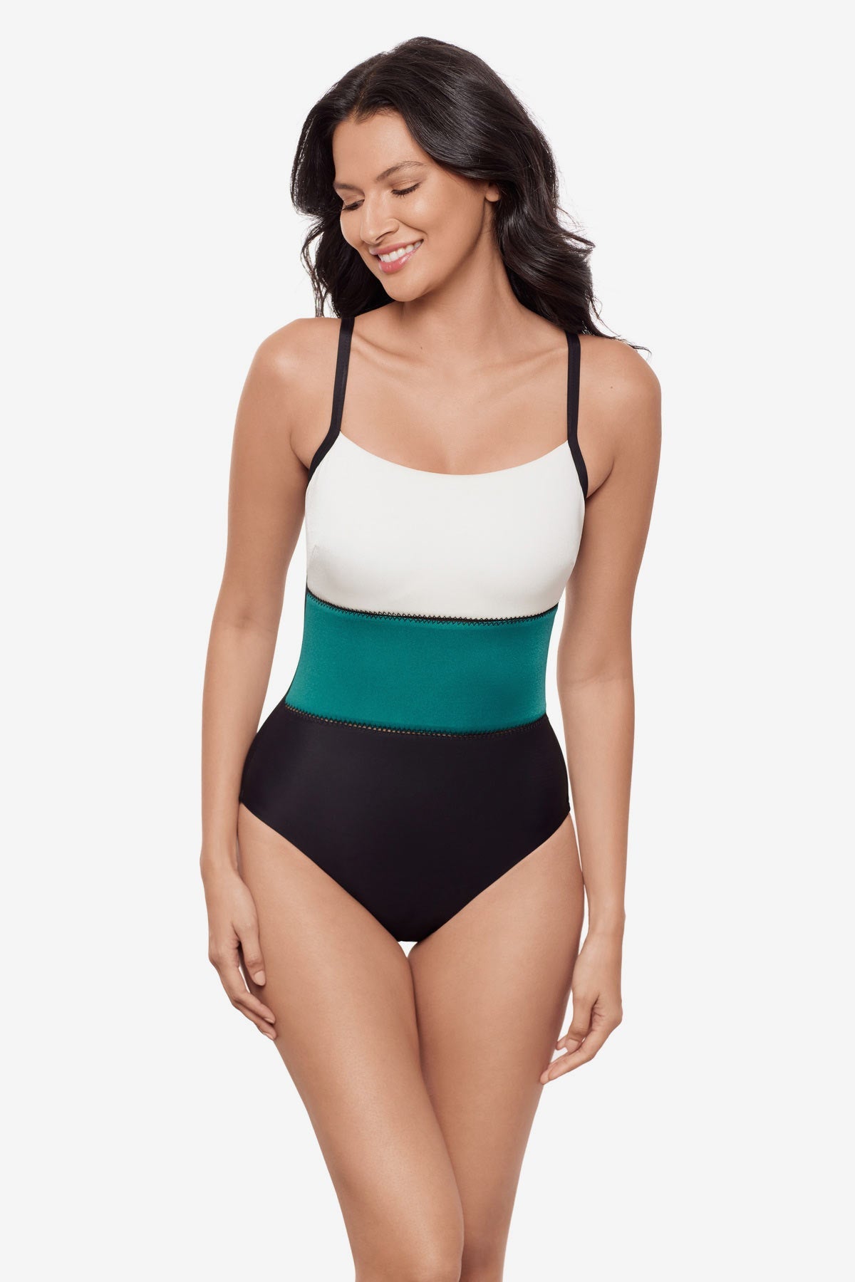Miraclesuit Blue/Black Trifecta One Piece in Spectra