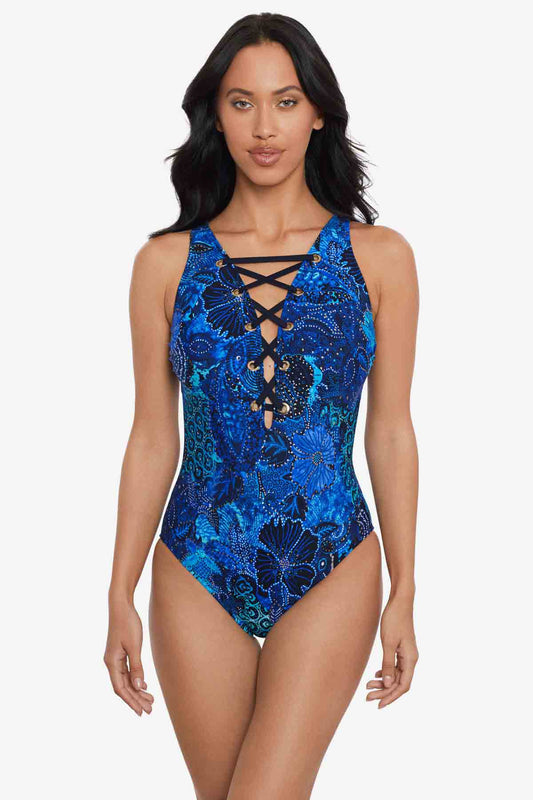 Miraclesuit Blue/Multi Magicsuit Jewels In The Nile Steffi One Piece Swimsuit