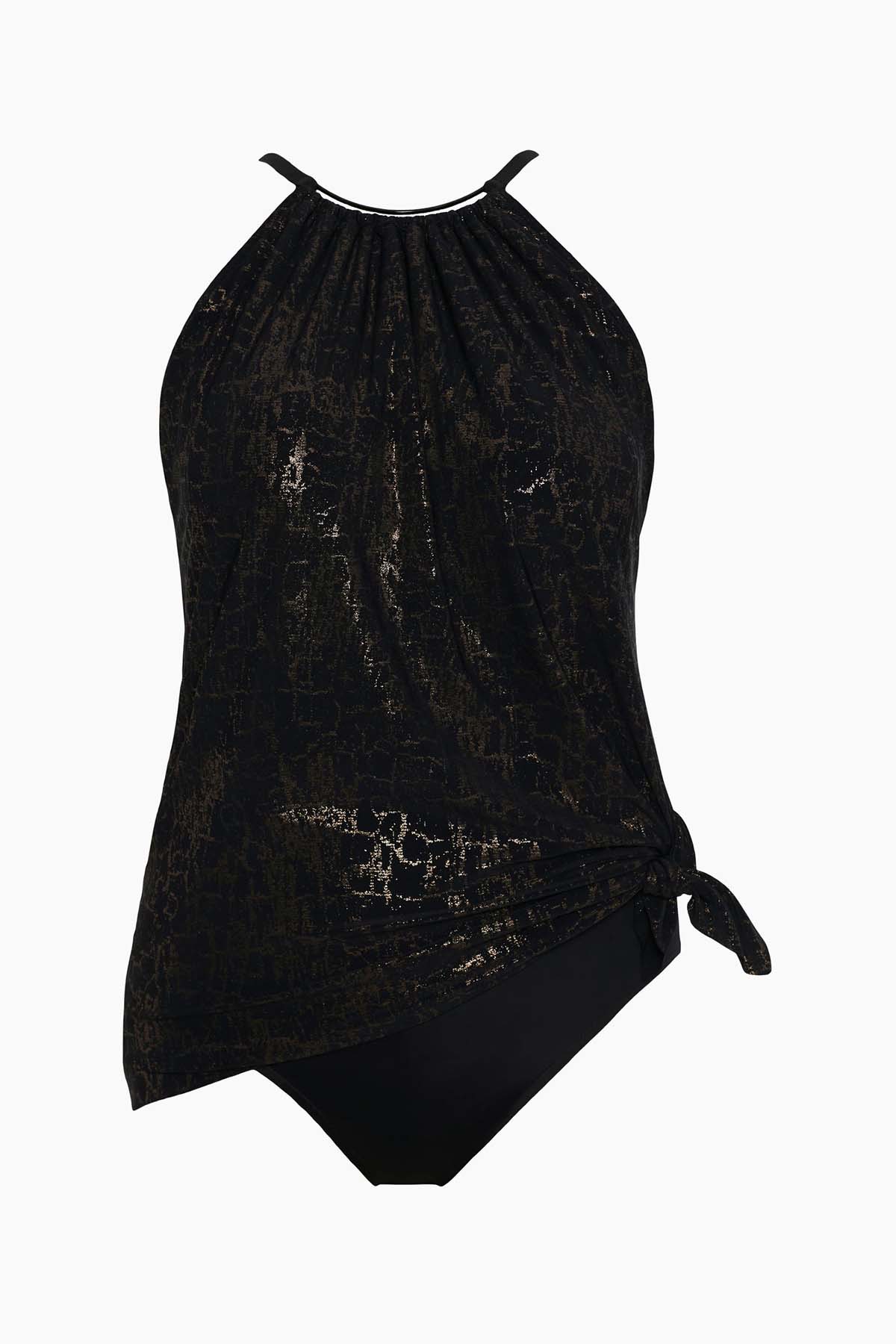 Miraclesuit Black/Multi Magicsuit Komodo Parker Underwire One Piece Swim Dress