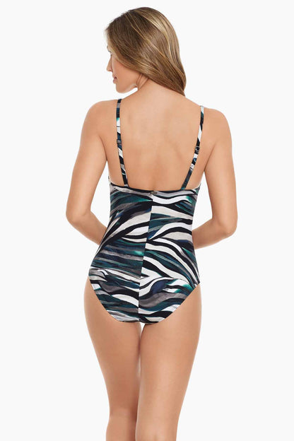 Miraclesuit Blue Green Amoressa Yukon Nile One Piece Swimsuit
