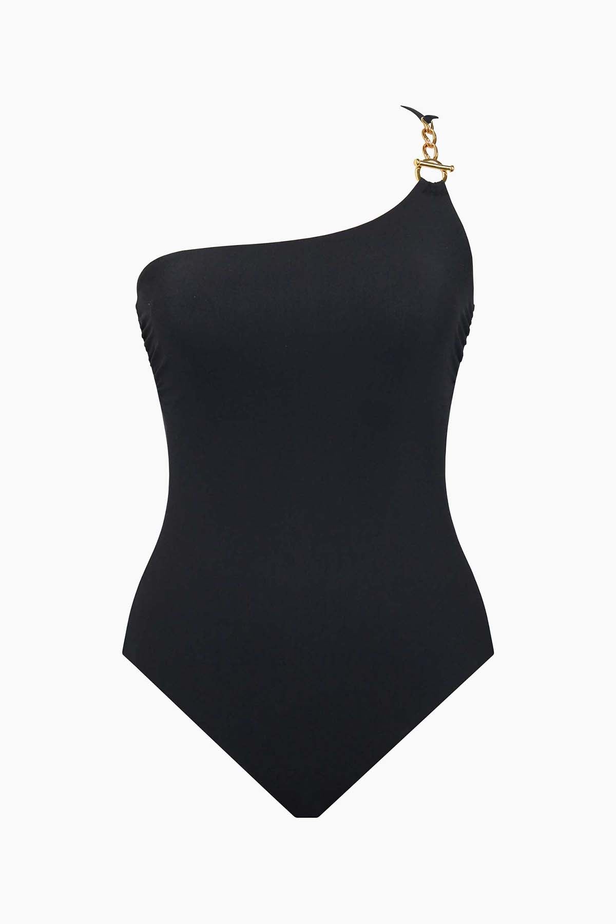 Miraclesuit Black Amoressa Elle Dorado 14K One Piece Swimsuit