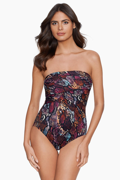 Miraclesuit Black/Brown Tummy Control Swimwear - Magicsuit Queen Cobra Goddess One Piece