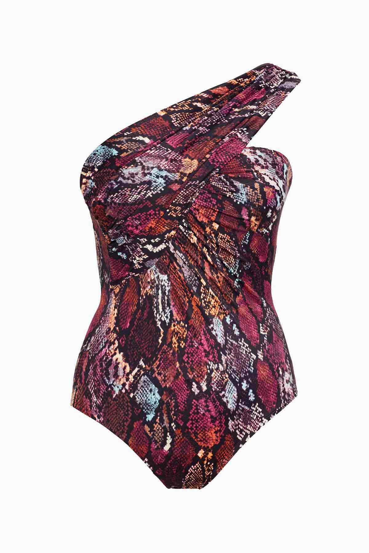 Miraclesuit Black/Brown Tummy Control Swimwear - Magicsuit Queen Cobra Goddess One Piece