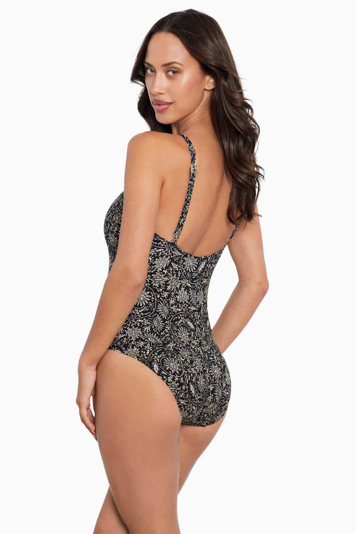 Miraclesuit Black/Multi Amoressa Montague Ghost One Piece Swimsuit