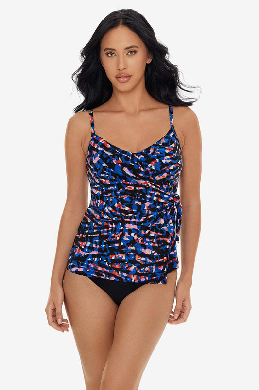 Miraclesuit Black/Multi Carma Tankini Top in Burano