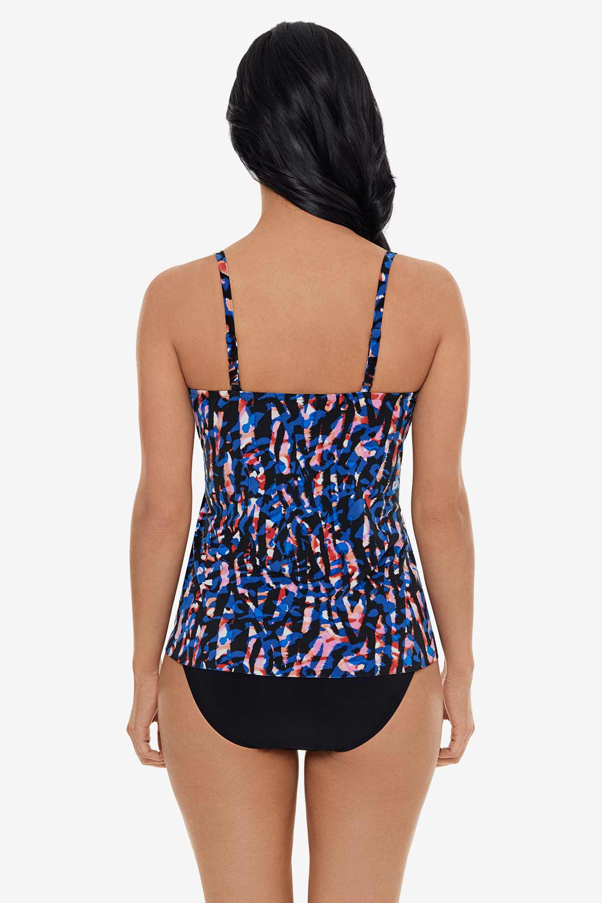 Miraclesuit Black/Multi Carma Tankini Top in Burano