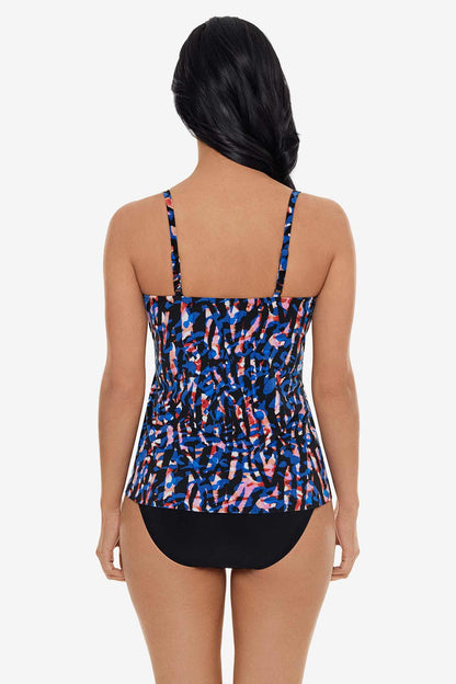 Miraclesuit Black/Multi Carma Tankini Top in Burano
