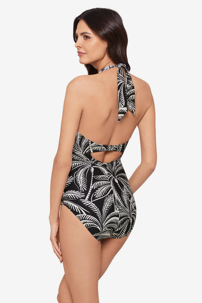 Miraclesuit Black/Multi Magicsuit Hearts Of Palm Joelle One Piece Swimsuit