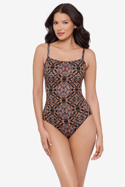 Miraclesuit Black/Multi Kara One Piece Swimsuit in Scandale
