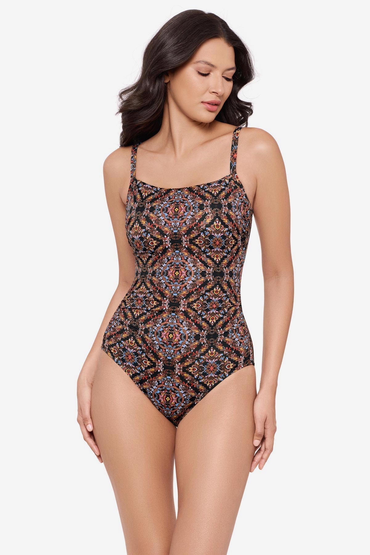 Miraclesuit Black/Multi Kara One Piece Swimsuit in Scandale