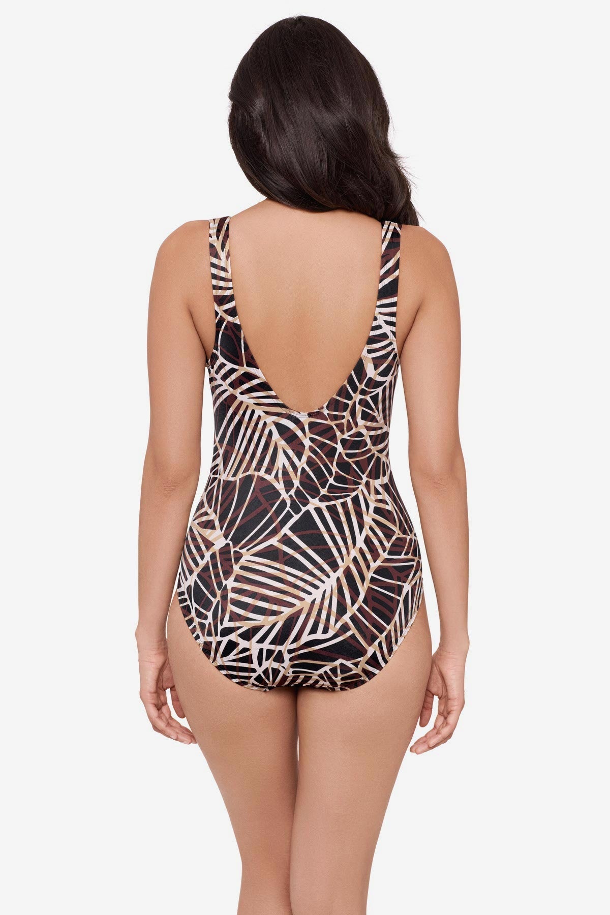 Miraclesuit Black/Multi Escape One Piece Swimsuit in Let's Be Fronds