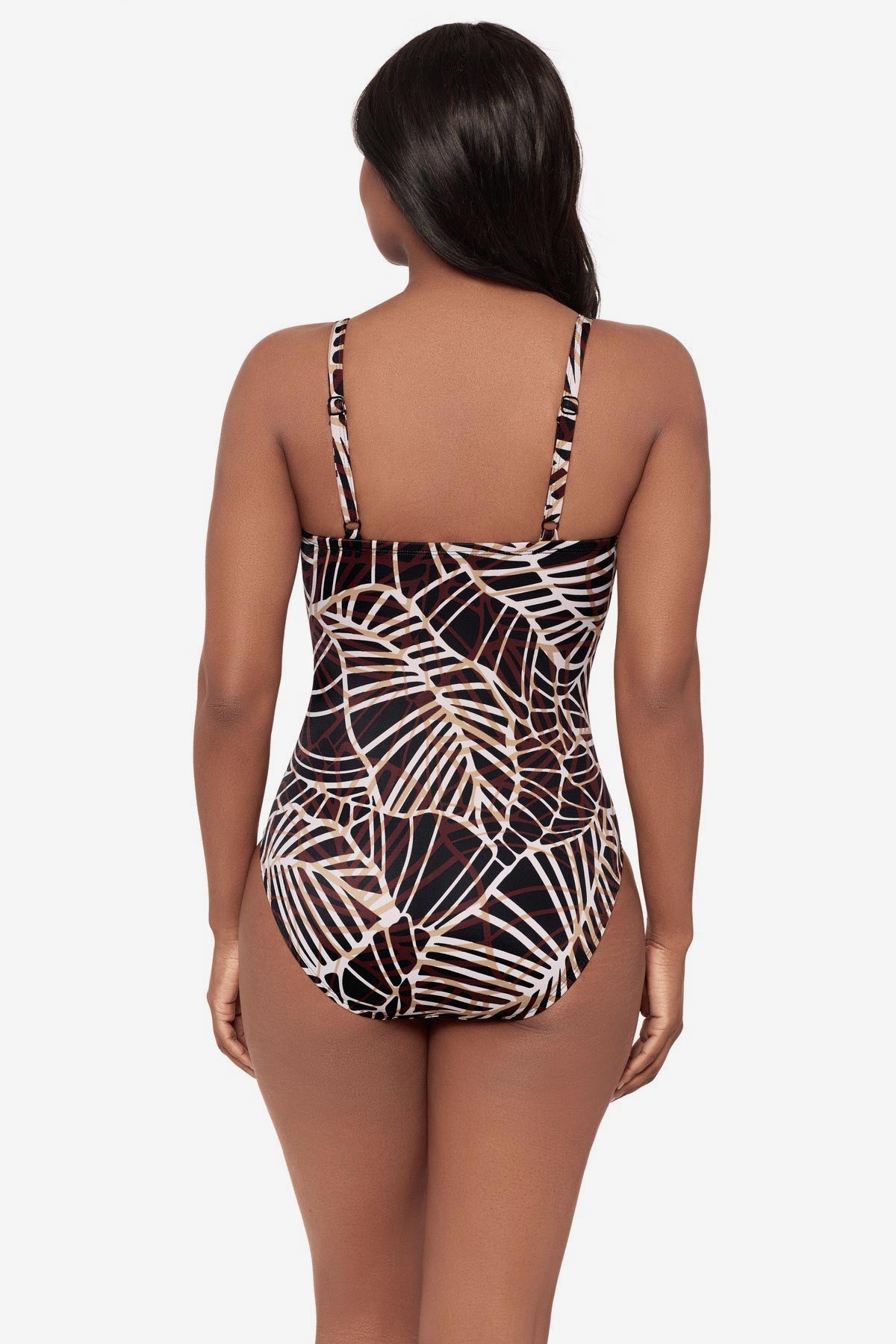 Miraclesuit Black/Multi Kara One Piece Swimsuit in Let's Be Fronds