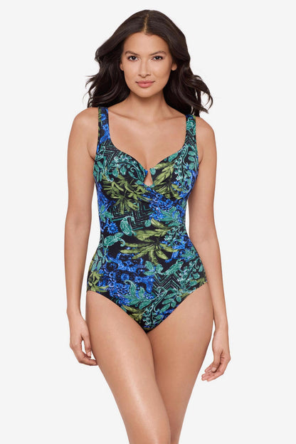 Miraclesuit Black/Multi Escape One Piece Swimsuit in Gasparilla