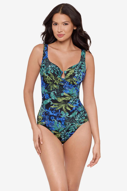 Miraclesuit Black/Multi Escape One Piece Swimsuit in Gasparilla