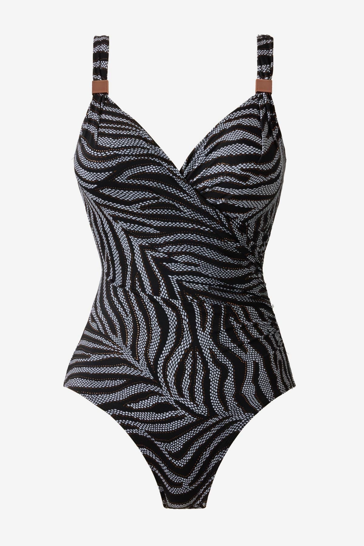 Miraclesuit Black/White Siren One Piece Swimsuit in Zirconic