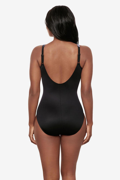 Miraclesuit Black/White DDD-Cup Oceanus One Piece Swimsuit in Fiore Di Luna