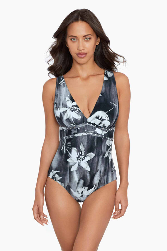 Miraclesuit Black/Multi Amoressa Ophelia Lupita One Piece Swimsuit