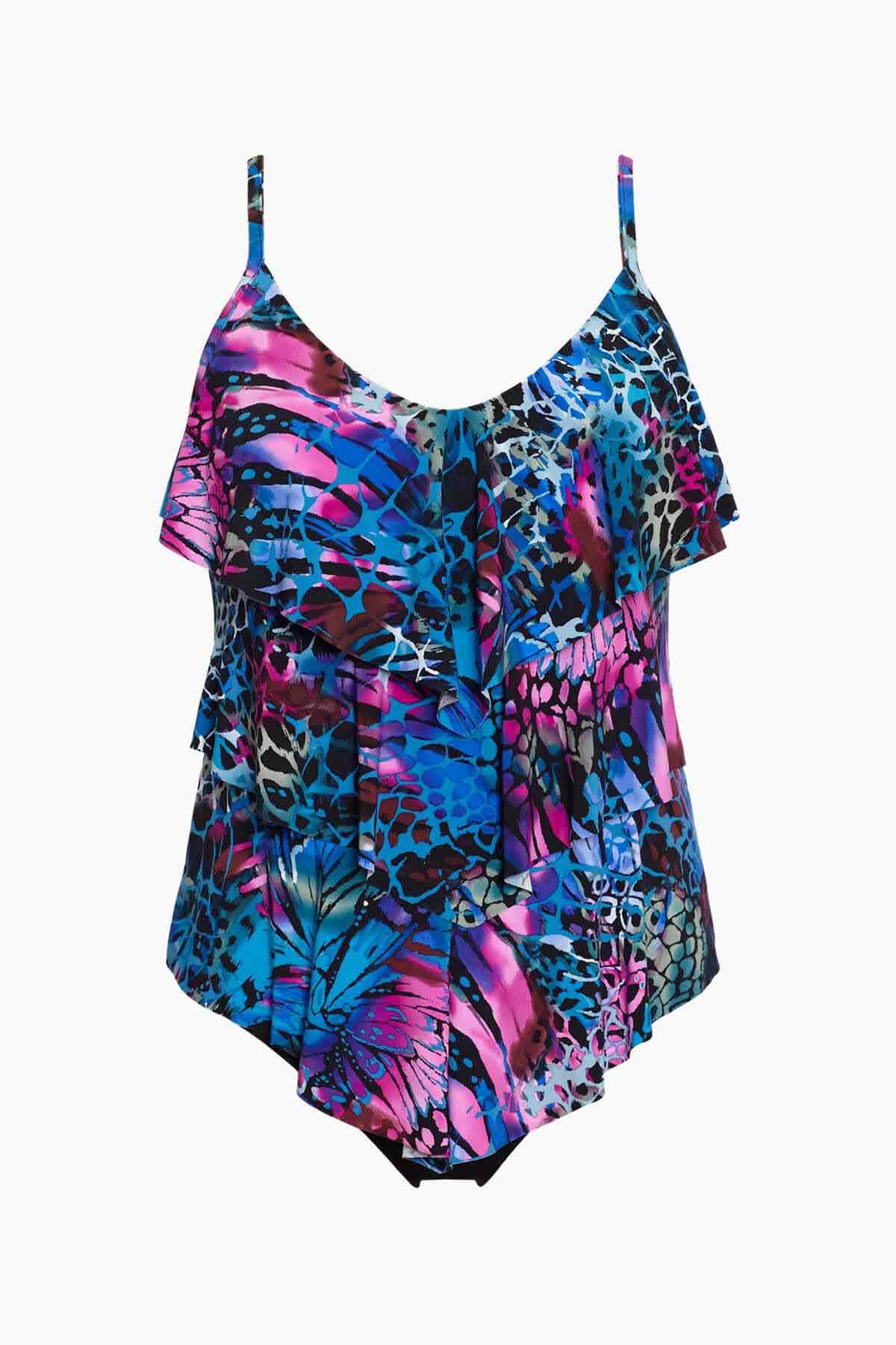 Miraclesuit Blue/Multi Magicsuit Social Butterfly Rita Tankini