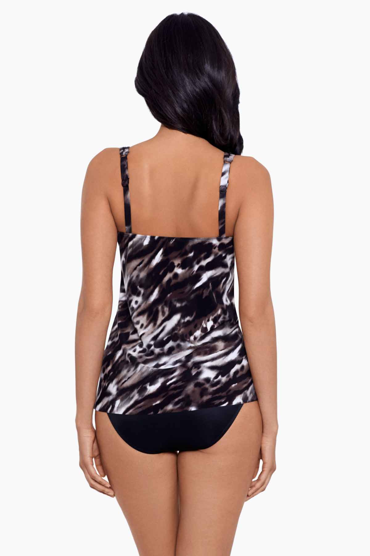 Miraclesuit Black/Brown Tempest Mirage Tankini Top DD-Cup