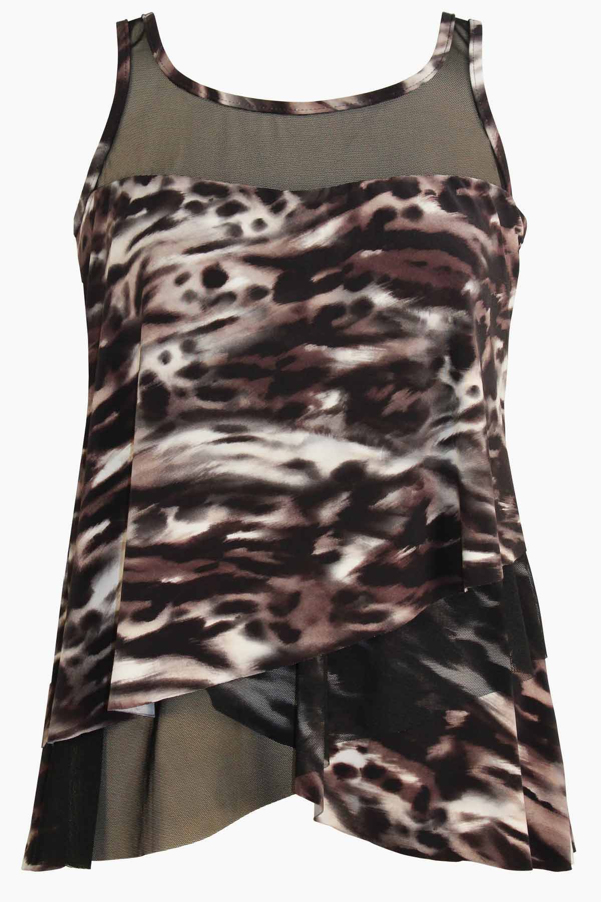 Miraclesuit Black/Brown Tempest Mirage Tankini Top DD-Cup
