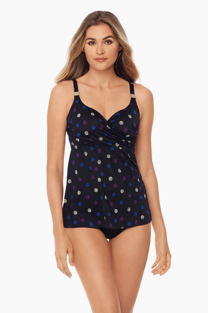 Miraclesuit Multi Spotted Surplice Tankini D-DDD Cup
