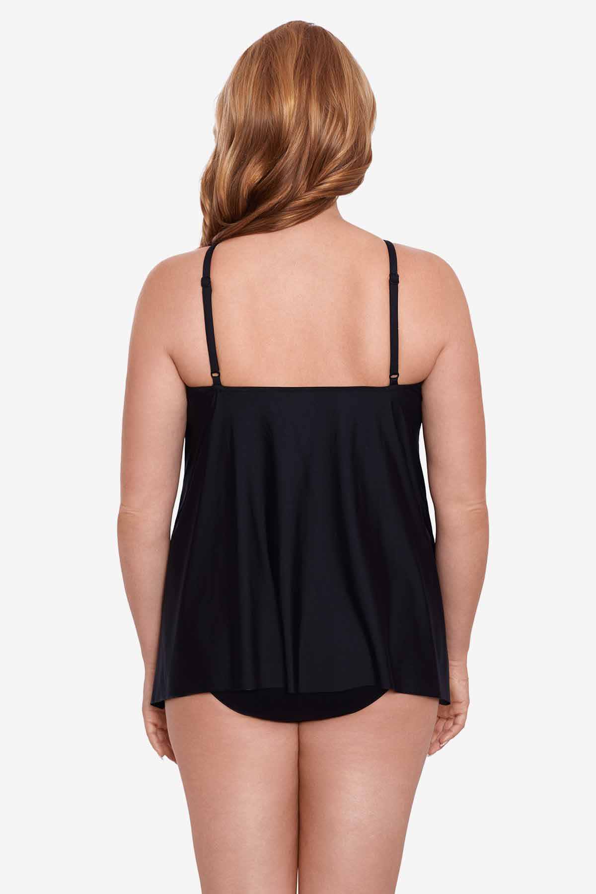 Miraclesuit Black/Multi Plus Size Precioso Peephole Tankini Top
