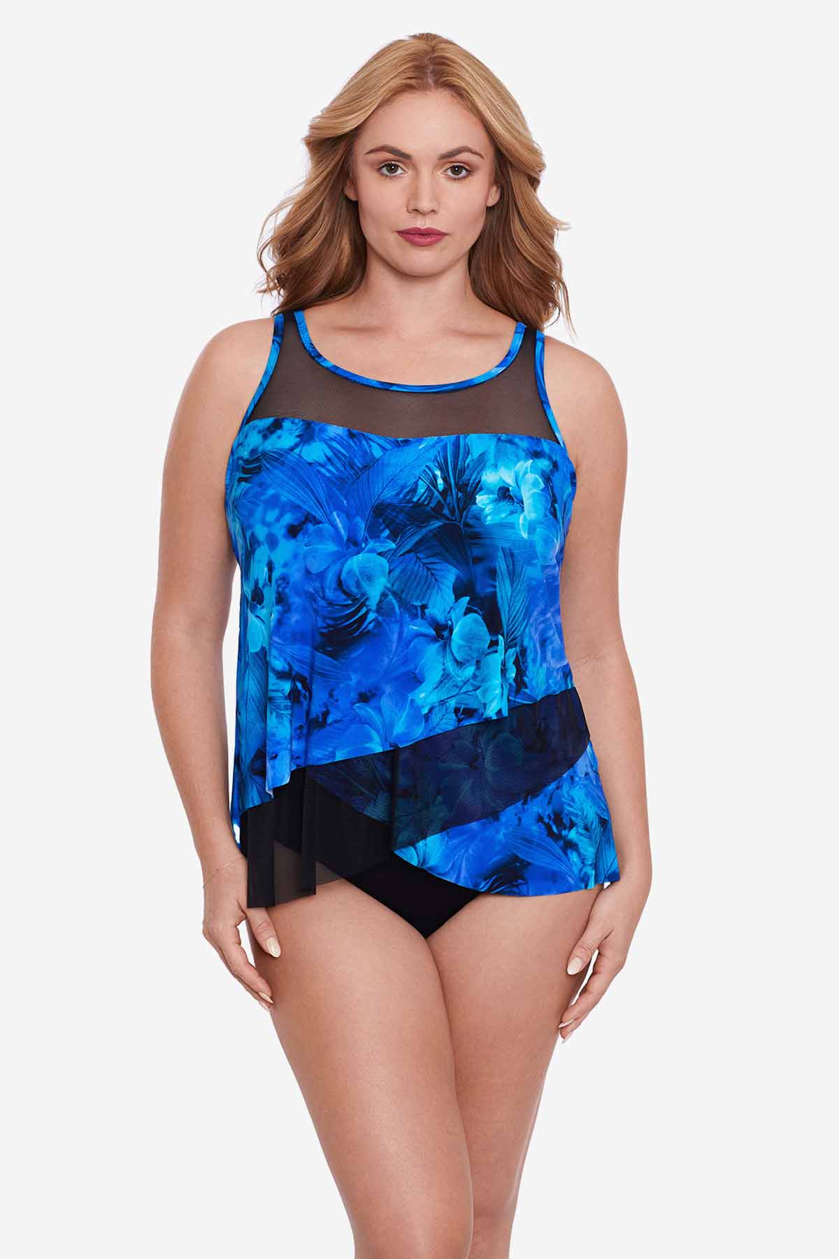 Miraclesuit Blue/Multi Plus Size Sous Marine Mirage Tankini Top