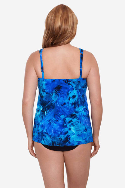 Miraclesuit Blue/Multi Plus Size Sous Marine Mirage Tankini Top