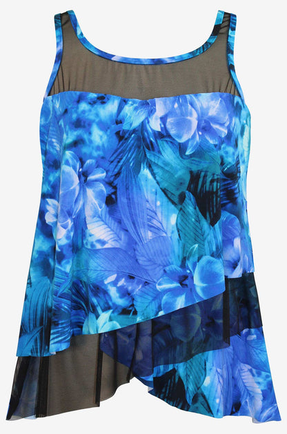 Miraclesuit Blue/Multi Plus Size Sous Marine Mirage Tankini Top