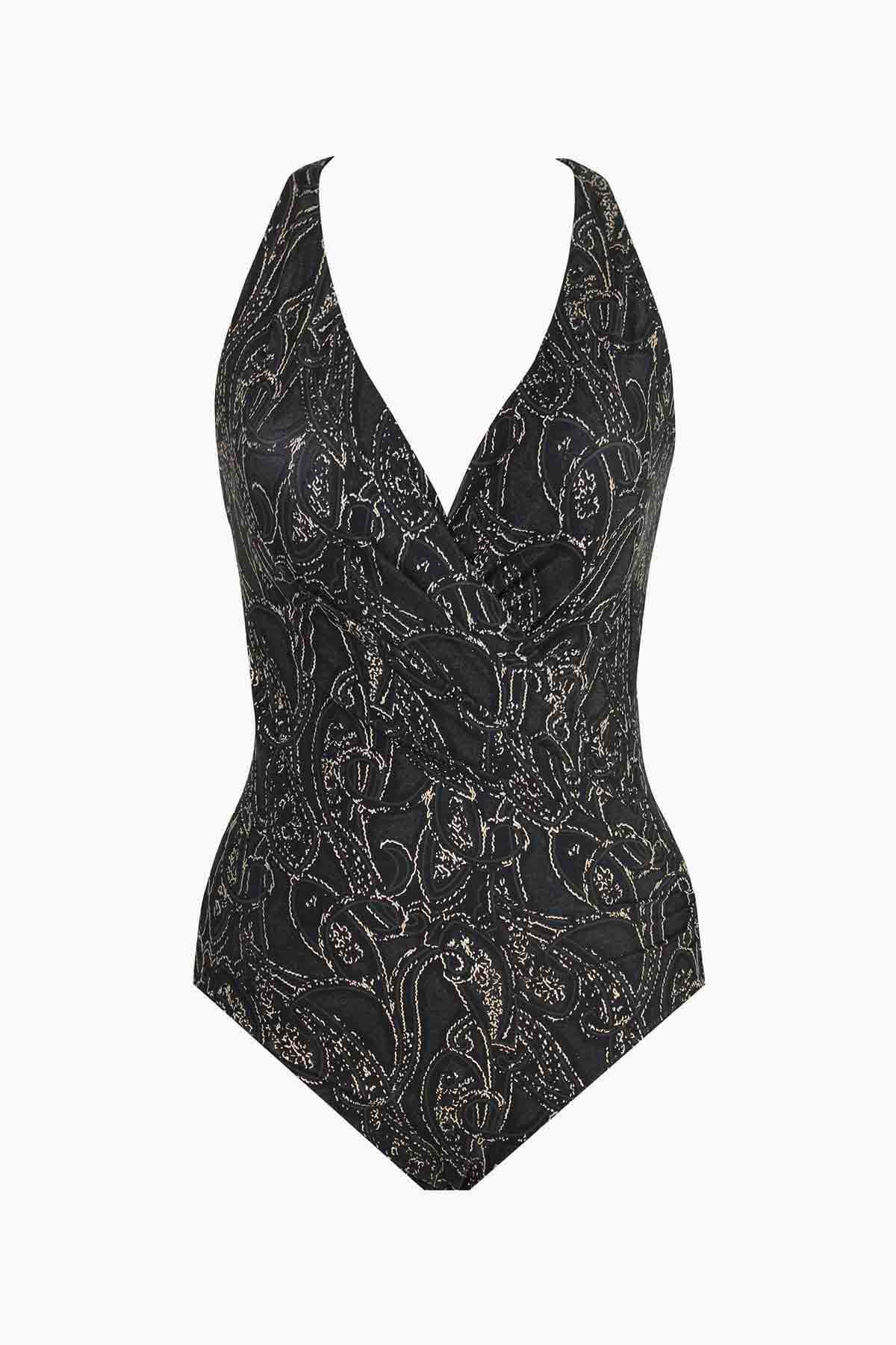 Miraclesuit Black Sultana Wrapsody One Piece Swimsuit