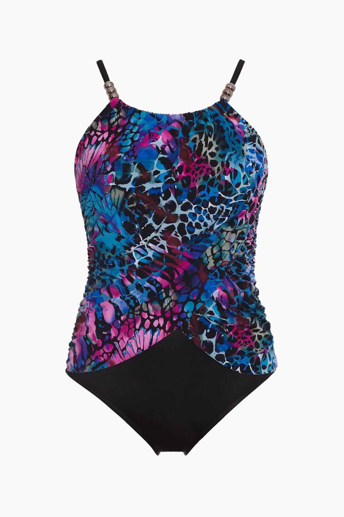 Miraclesuit Blue/Multi Magicsuit Social Butterfly Lisa One Piece Swimsuit
