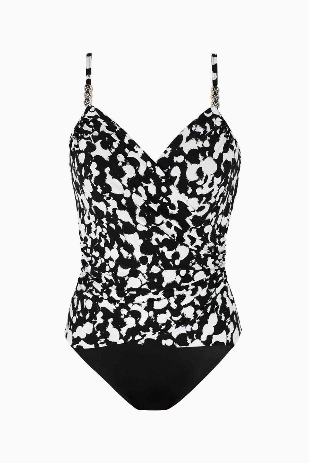 Miraclesuit Black/White Magicsuit Hot Spot Louise One Piece Swimsuit