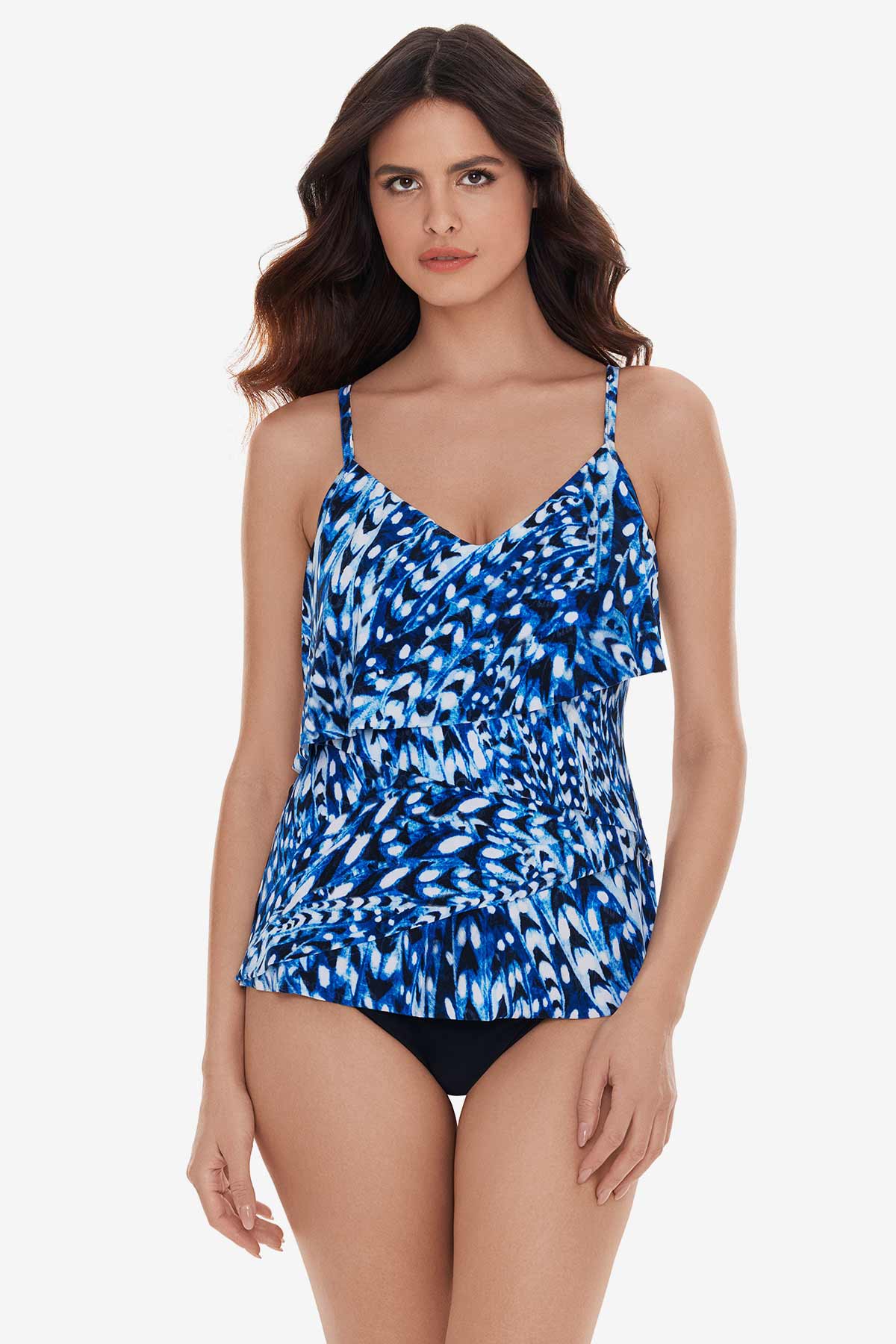 Miraclesuit Blue/Multi Chloe Tankini Top in Quill