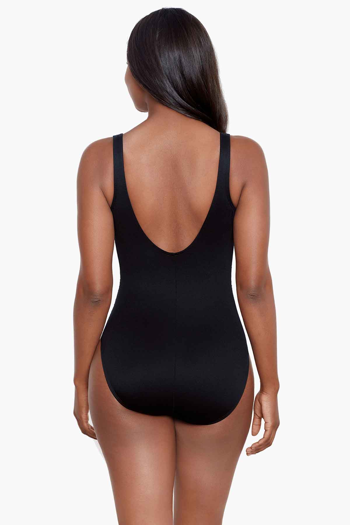 Miraclesuit Black/Multi Petal Pusher Temptress One Piece Swimsuit