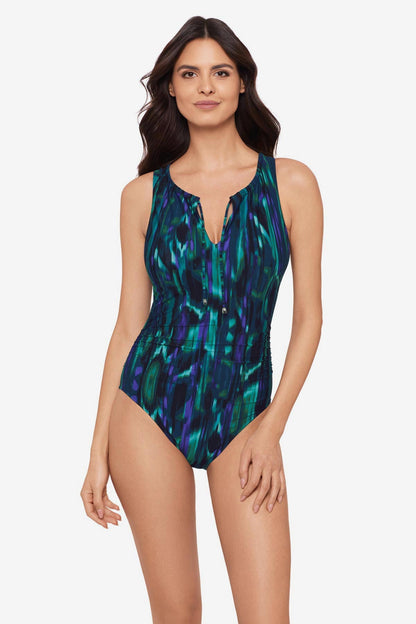 Miraclesuit Black/Multi Magicsuit Rainfall Deedee One Piece Swimsuit