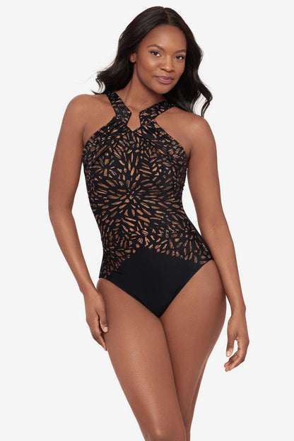 Miraclesuit Black Aphrodite One Piece Swimsuit in Costa D' Oro