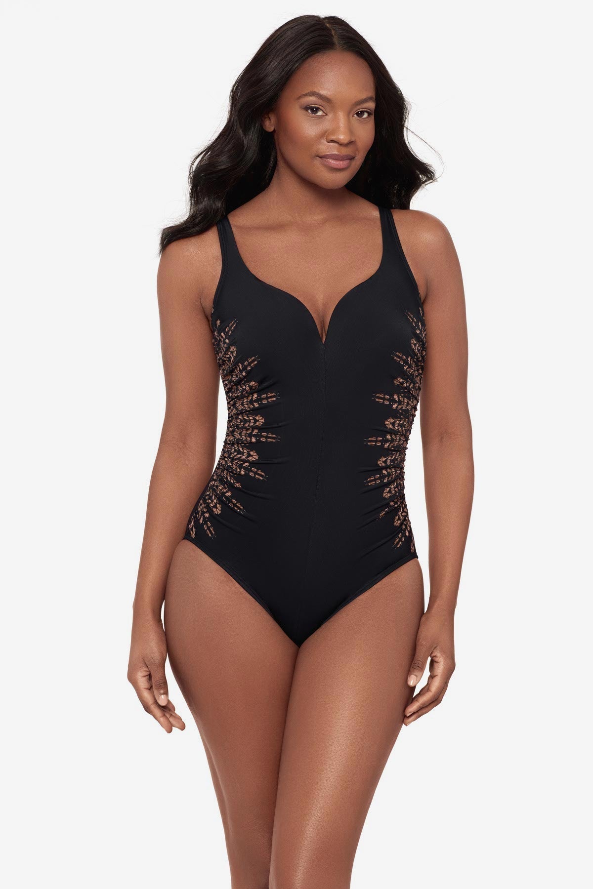 Miraclesuit Black Temptress One Piece Swimsuit in Costa D' Oro