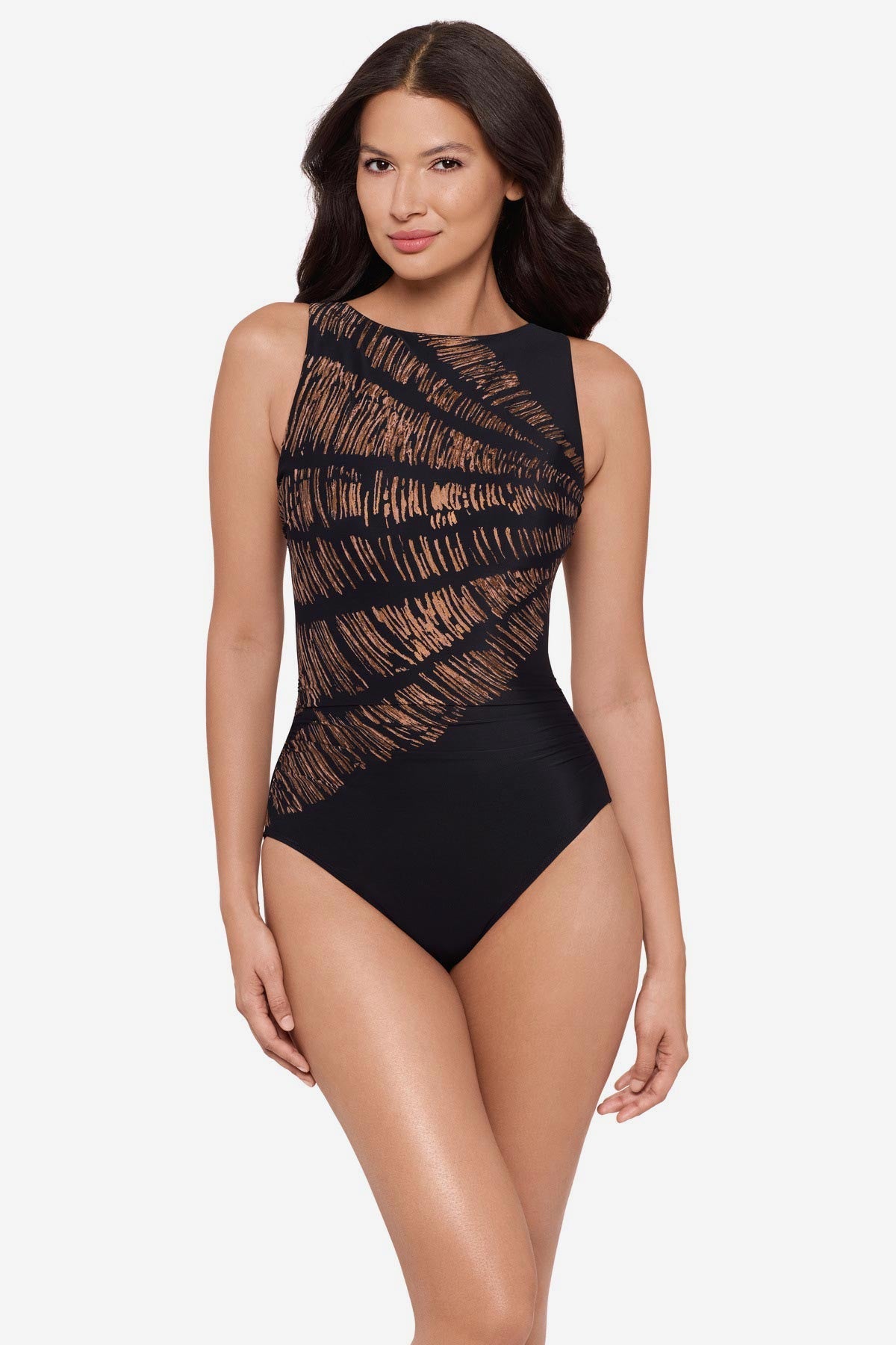 Miraclesuit Black Regatta One Piece Swimsuit in Costa D' Oro